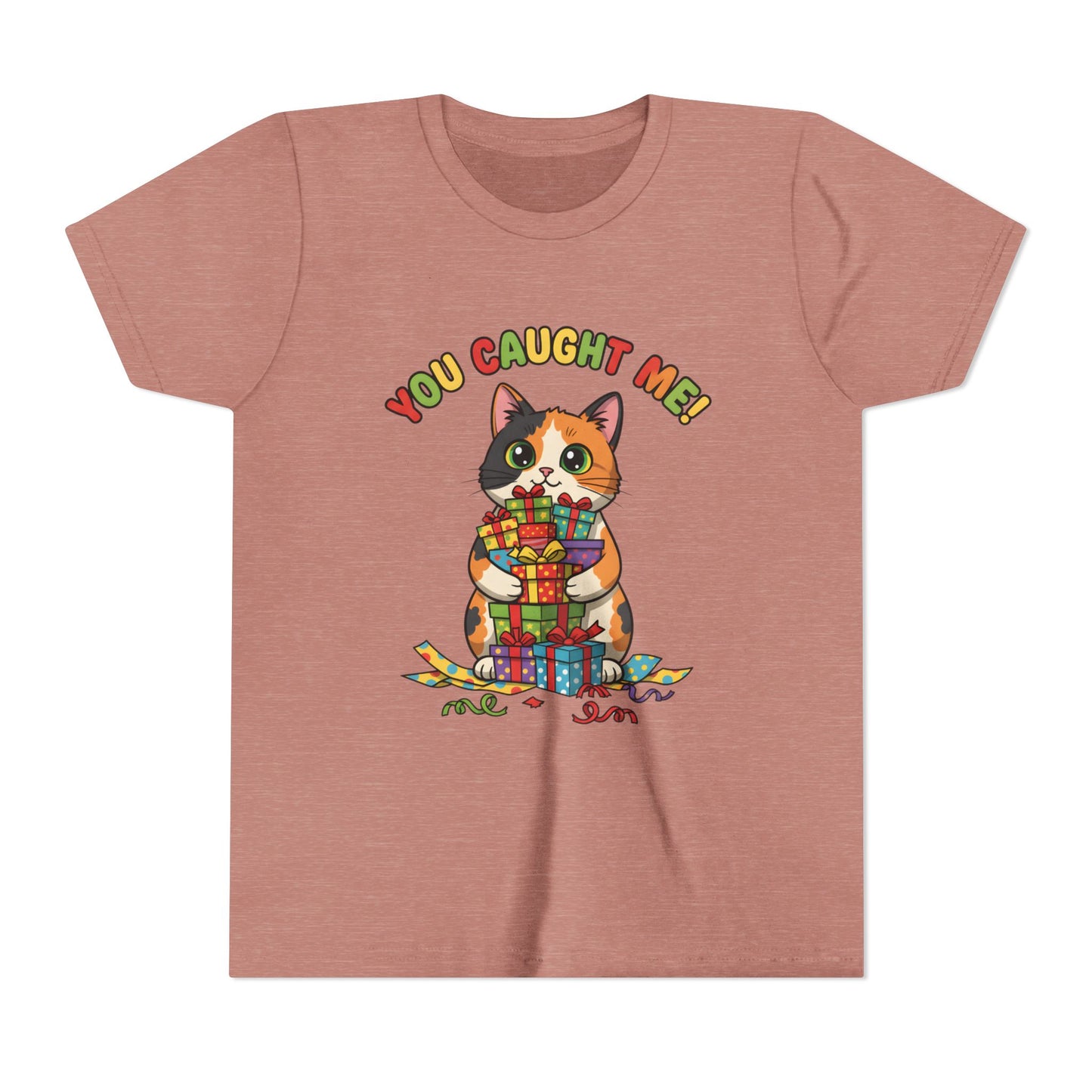 'You Caught Me' Design - Cat Themed Youth Short Sleeve Tee