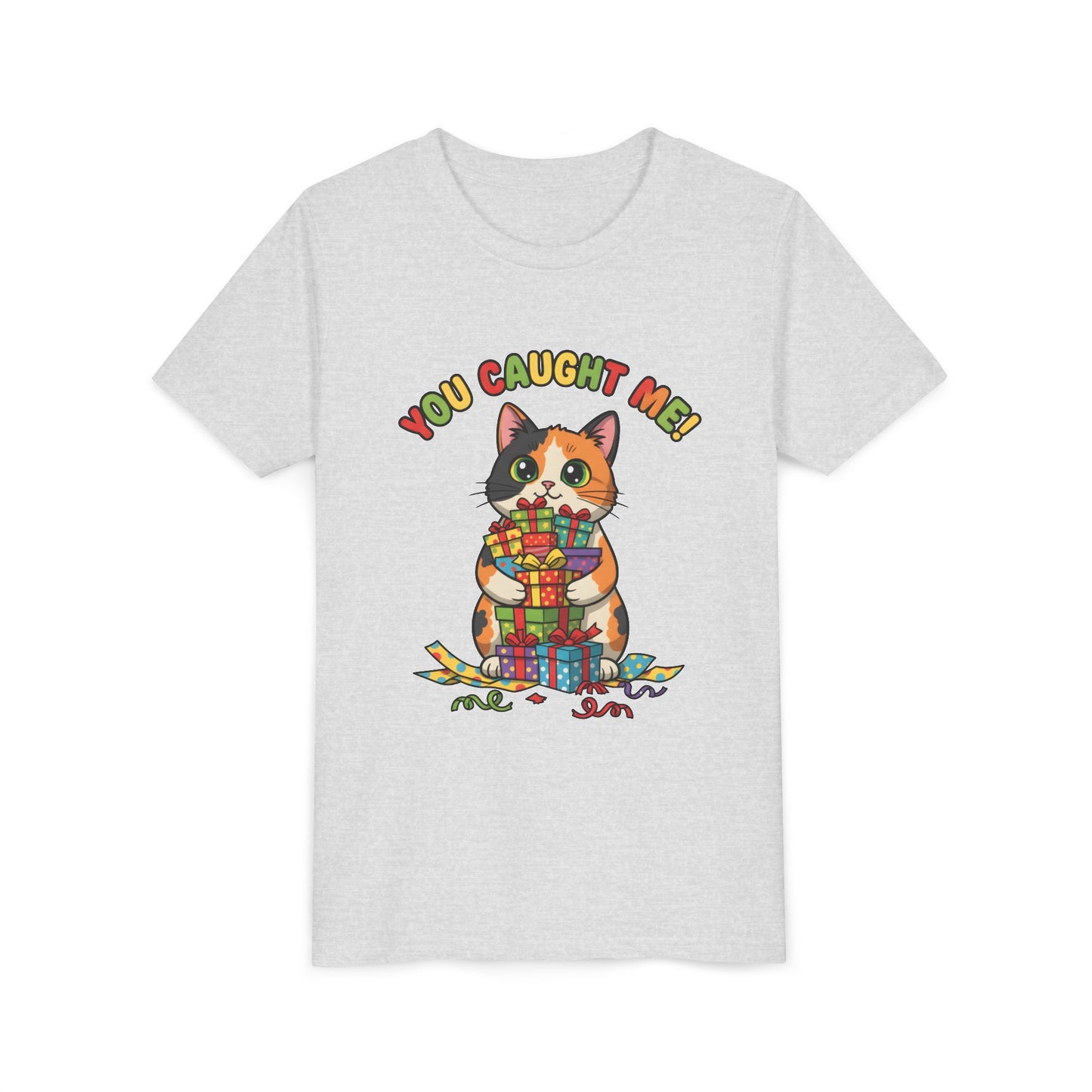 'You Caught Me' Design - Cat Themed Youth Short Sleeve Tee
