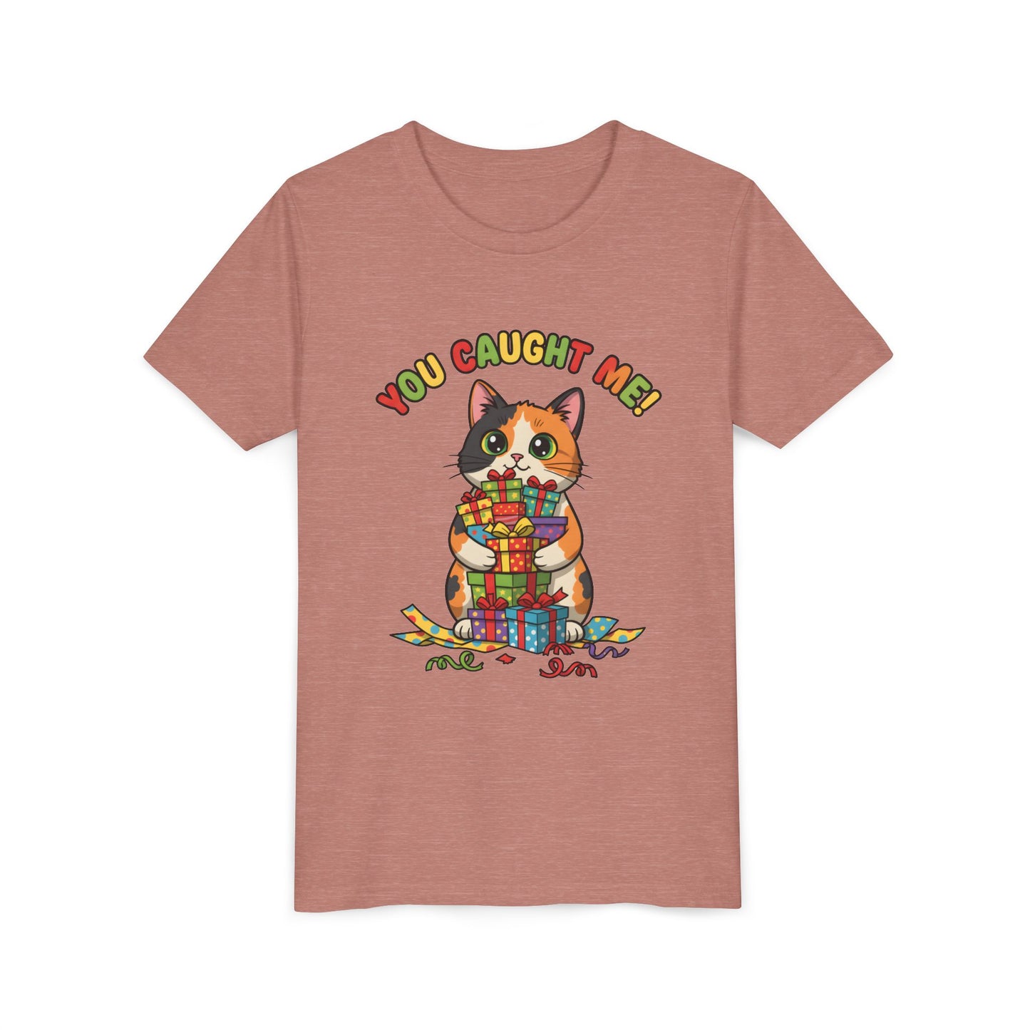 'You Caught Me' Design - Cat Themed Youth Short Sleeve Tee