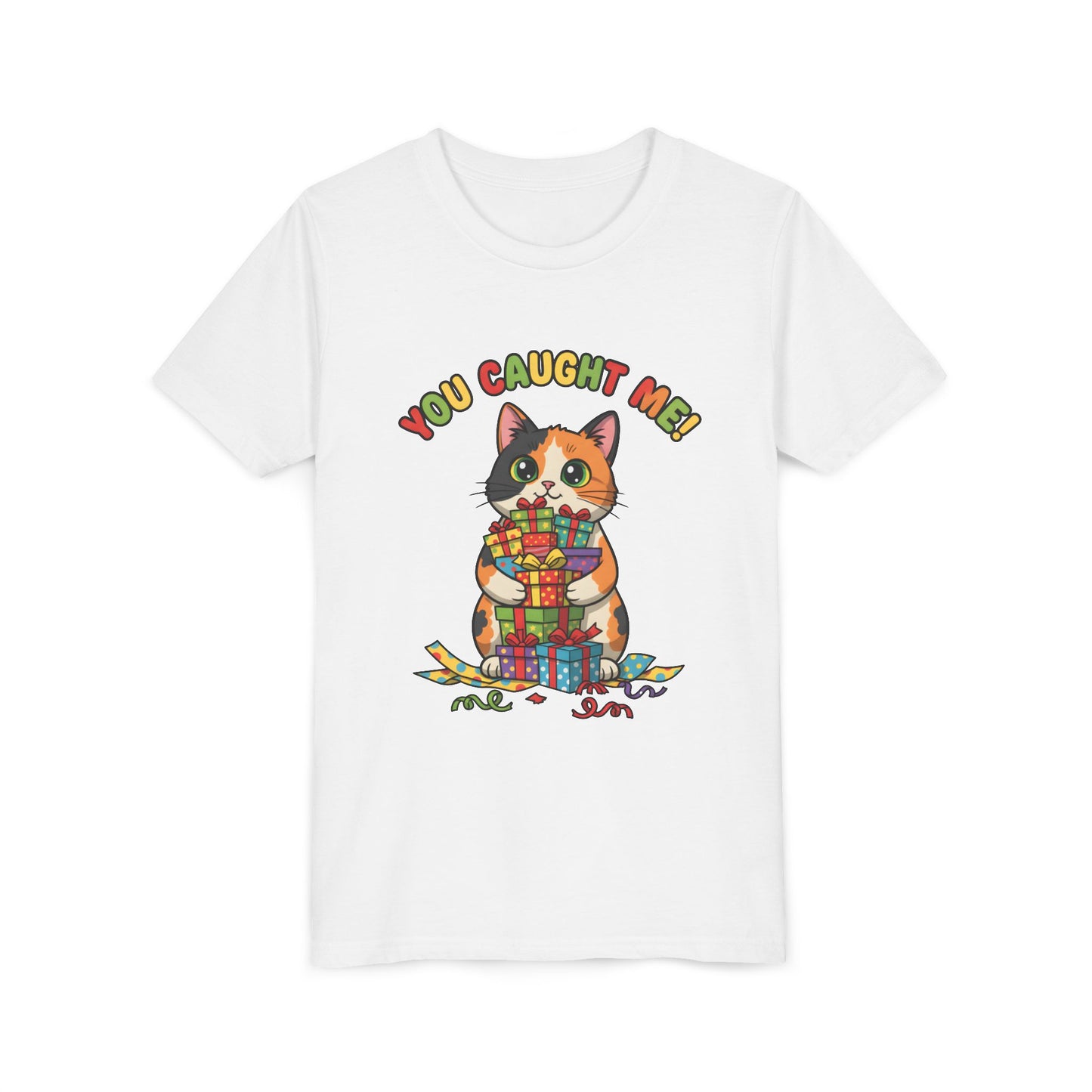 'You Caught Me' Design - Cat Themed Youth Short Sleeve Tee