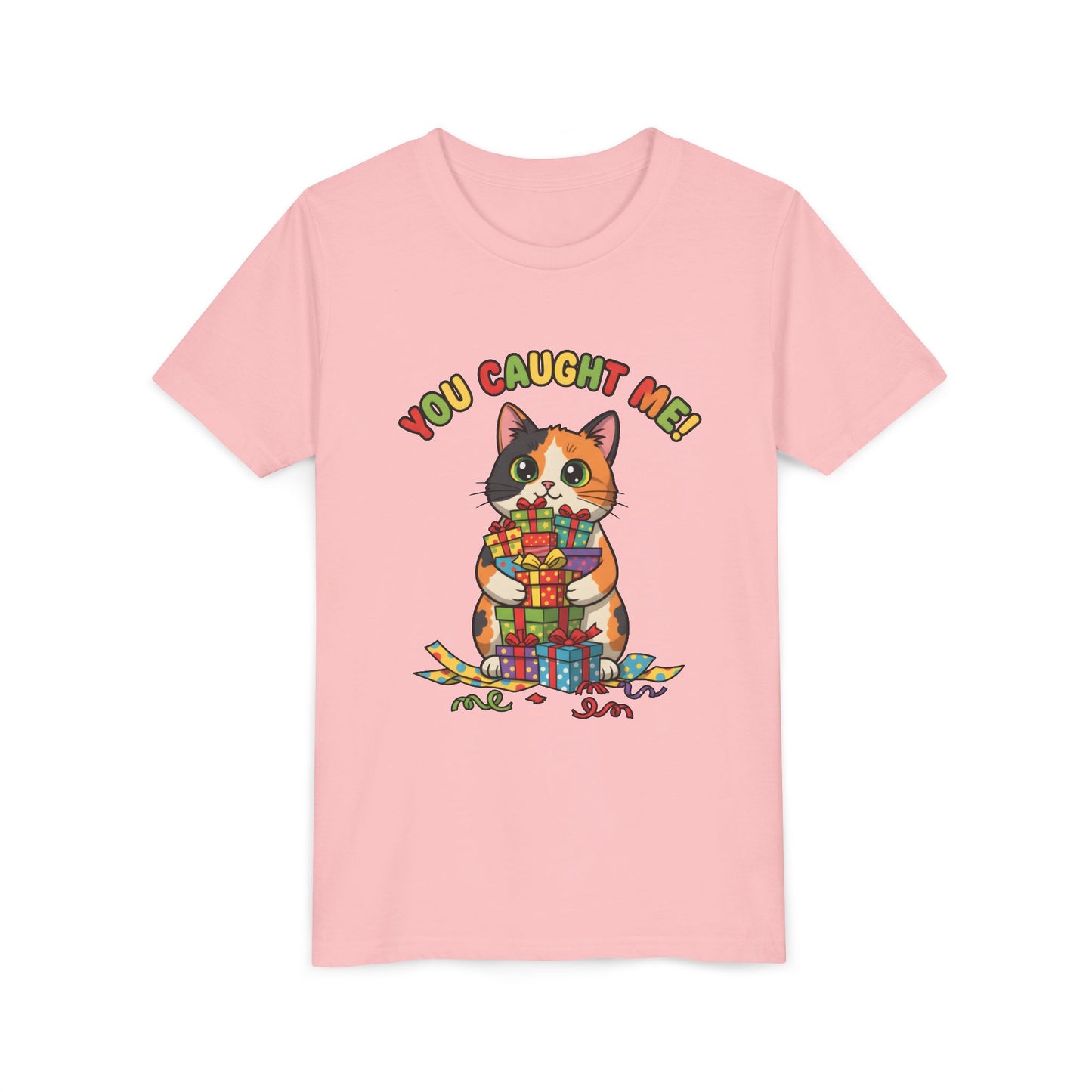 'You Caught Me' Design - Cat Themed Youth Short Sleeve Tee