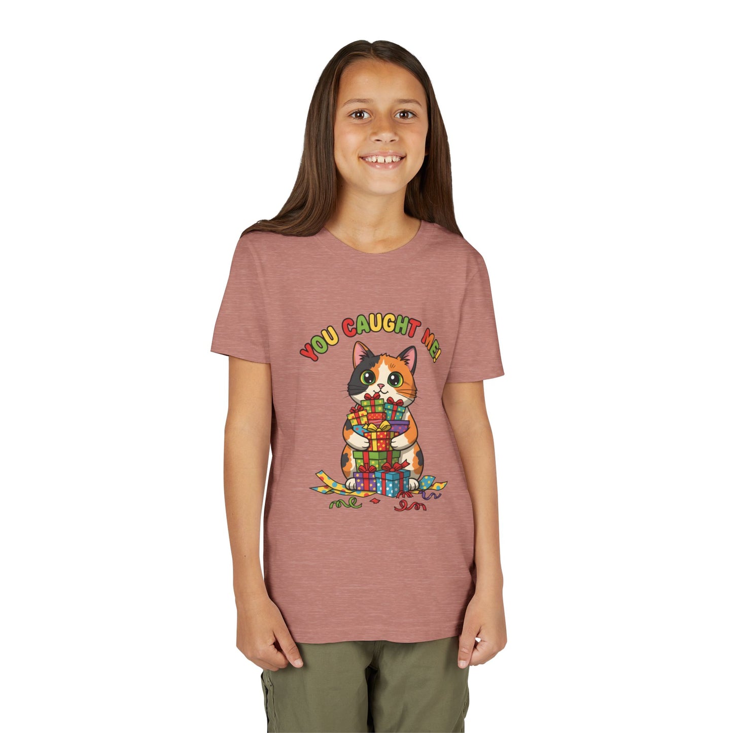 'You Caught Me' Design - Cat Themed Youth Short Sleeve Tee
