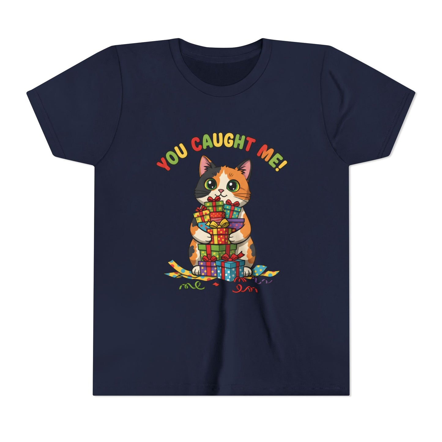 'You Caught Me' Design - Cat Themed Youth Short Sleeve Tee