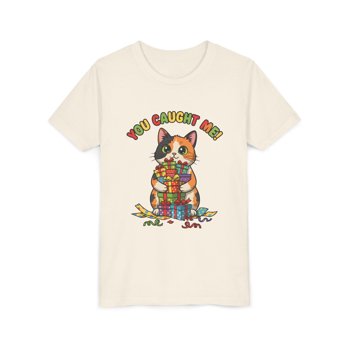 'You Caught Me' Design - Cat Themed Youth Short Sleeve Tee