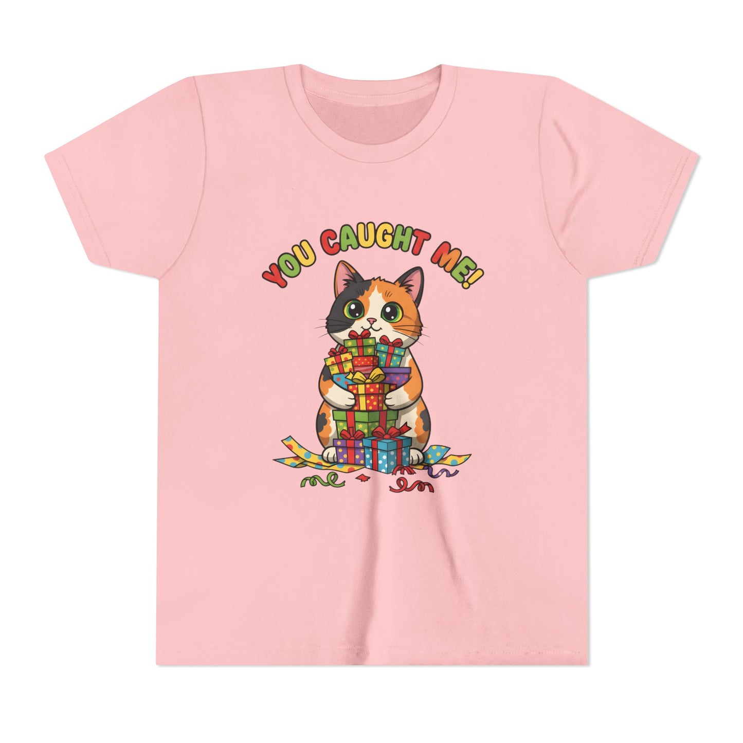 'You Caught Me' Design - Cat Themed Youth Short Sleeve Tee