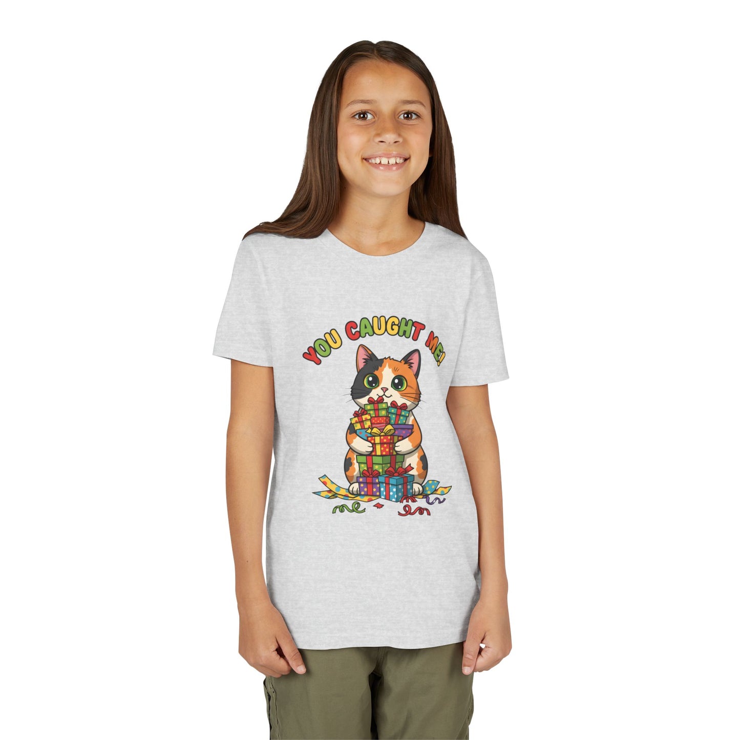 'You Caught Me' Design - Cat Themed Youth Short Sleeve Tee