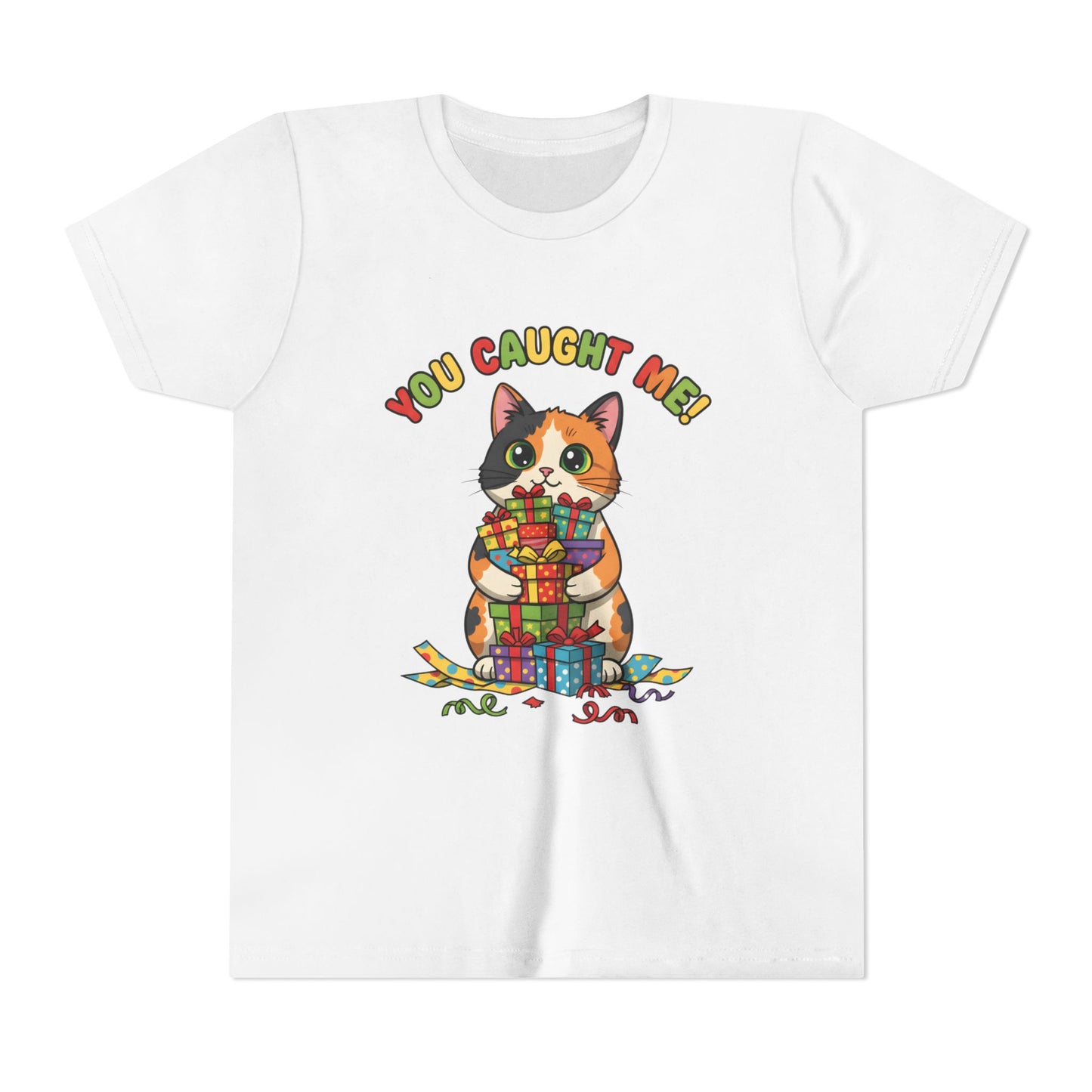 'You Caught Me' Design - Cat Themed Youth Short Sleeve Tee