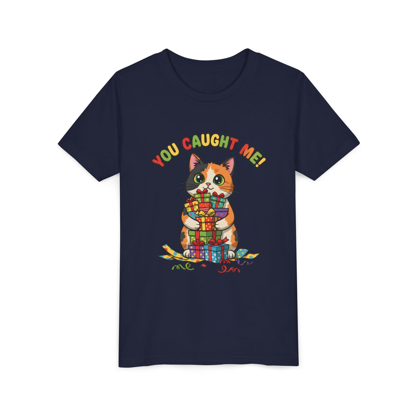 'You Caught Me' Design - Cat Themed Youth Short Sleeve Tee