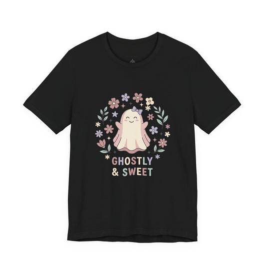 Ghostly & Sweet Floral Tee — Cute Pastel Ghost Graphic T-Shirt
