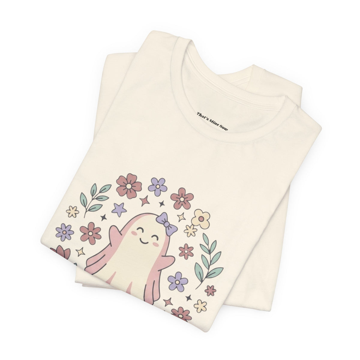 Ghostly & Sweet Floral Tee — Cute Pastel Ghost Graphic T-Shirt