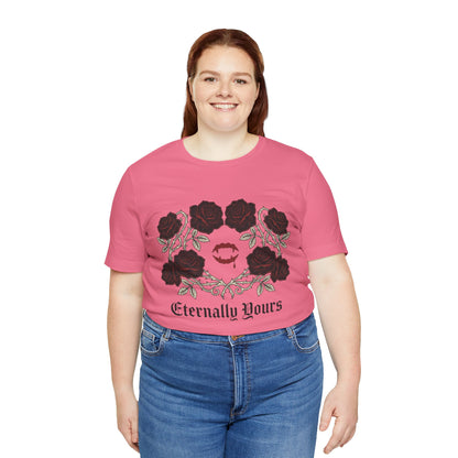 Eternally Yours Tee — Gothic Rose Vampire Bite Graphic Shirt