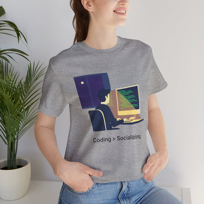 Coding > Socializing Unisex Tee