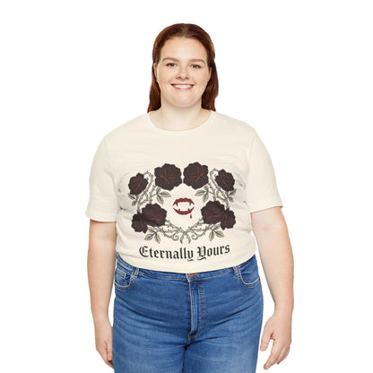 Eternally Yours Tee — Gothic Rose Vampire Bite Graphic Shirt