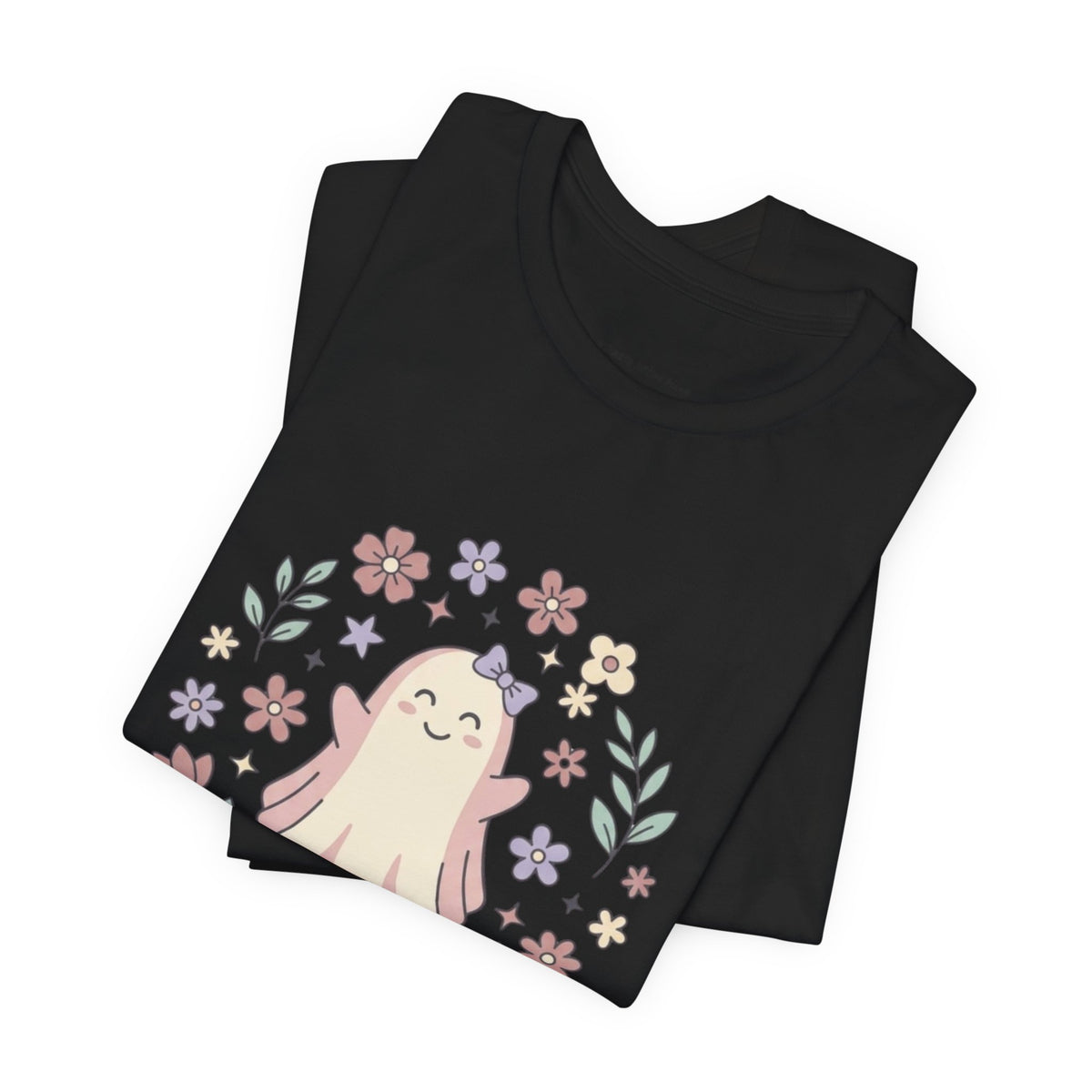 Ghostly & Sweet Floral Tee — Cute Pastel Ghost Graphic T-Shirt