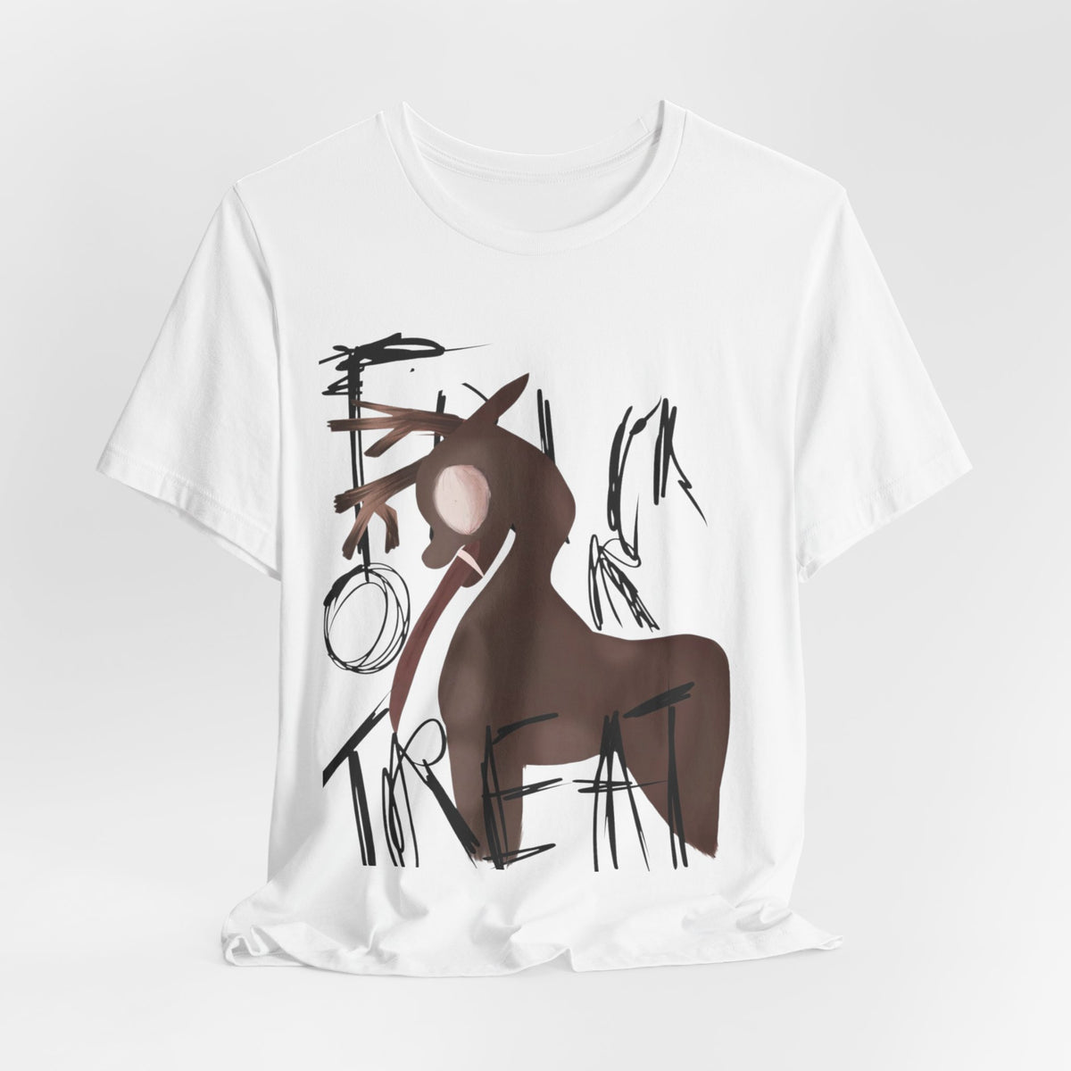 Horroristic Deer Silhouette Tee — Abstract 'Freak' Graphic Shirt