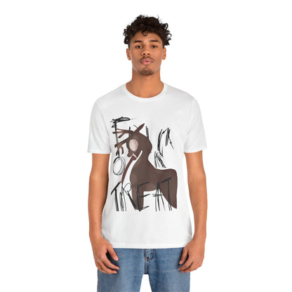 Horroristic Deer Silhouette Tee — Abstract 'Freak' Graphic Shirt
