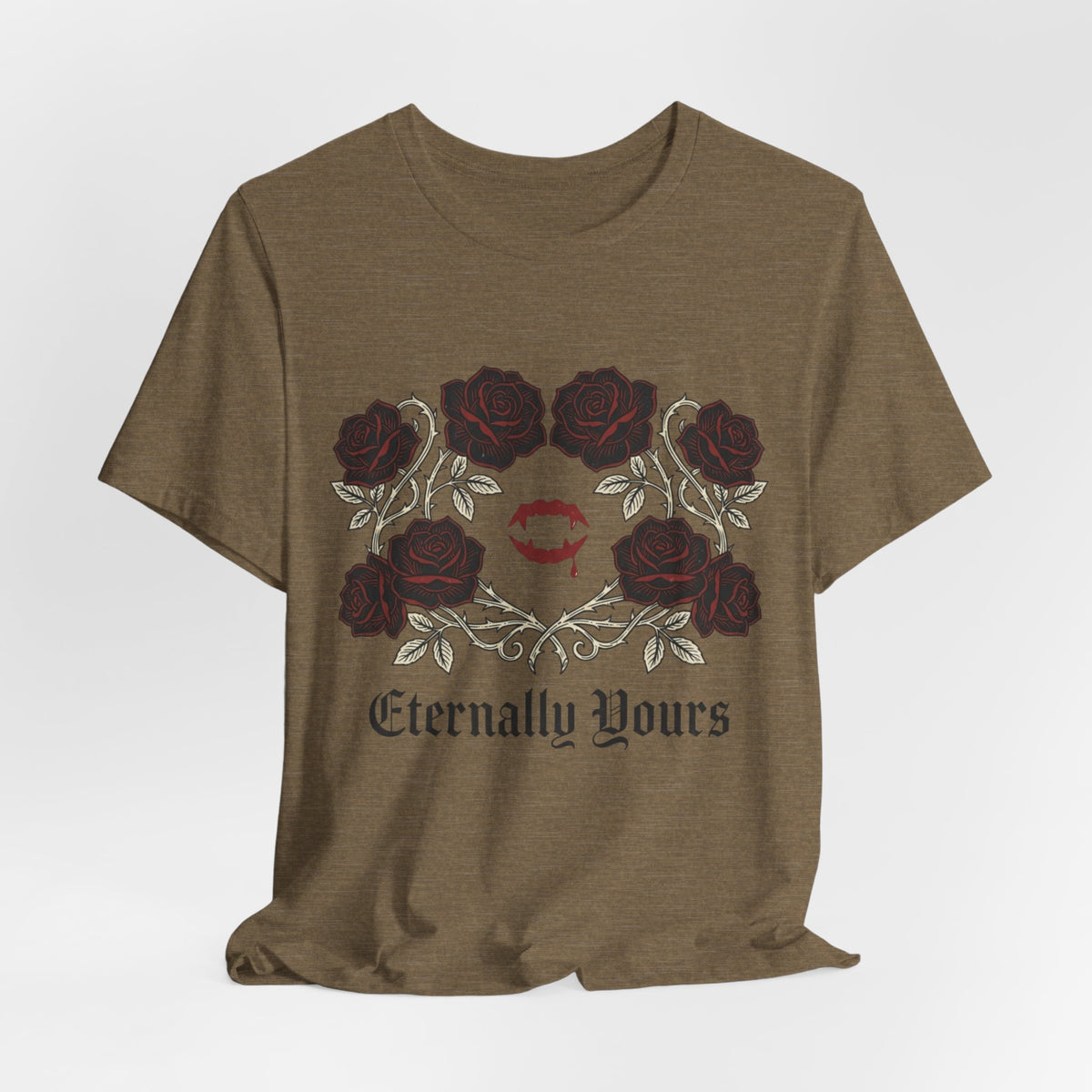 Eternally Yours Tee — Gothic Rose Vampire Bite Graphic Shirt