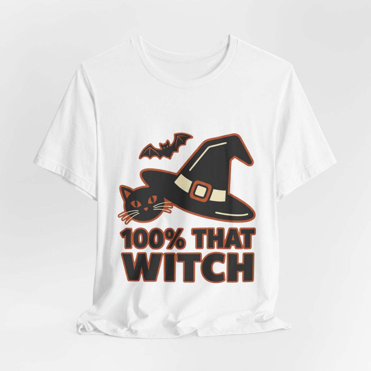 100% That Witch Halloween Cat Jersey Tee