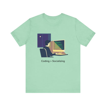 Coding > Socializing Unisex Tee