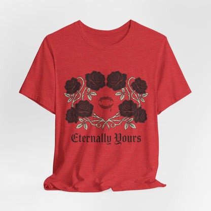 Eternally Yours Tee — Gothic Rose Vampire Bite Graphic Shirt