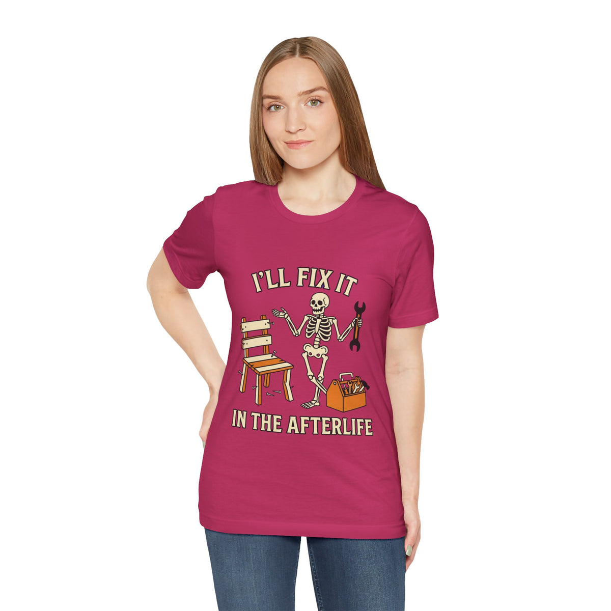 I’ll Fix It in the Afterlife Skeleton Mechanic T-Shirt