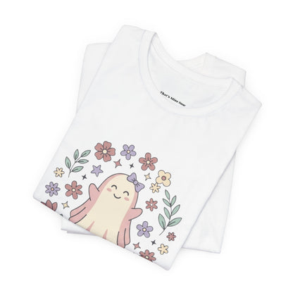 Ghostly & Sweet Floral Tee — Cute Pastel Ghost Graphic T-Shirt