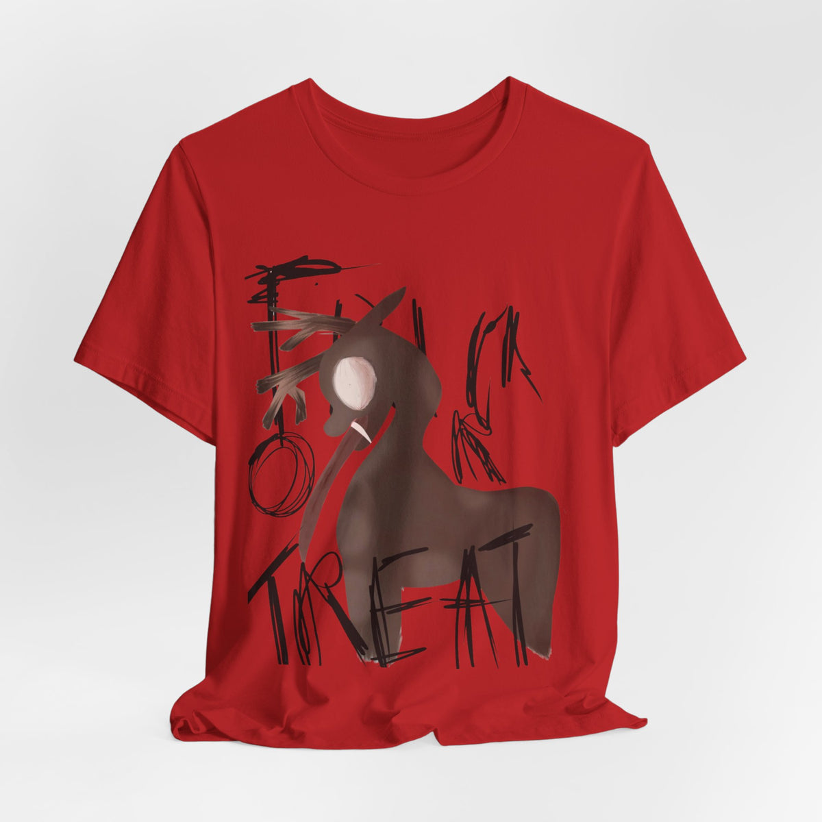 Horroristic Deer Silhouette Tee — Abstract 'Freak' Graphic Shirt