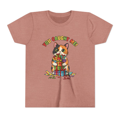 'You Caught Me' Design - Cat Themed Youth Short Sleeve Tee