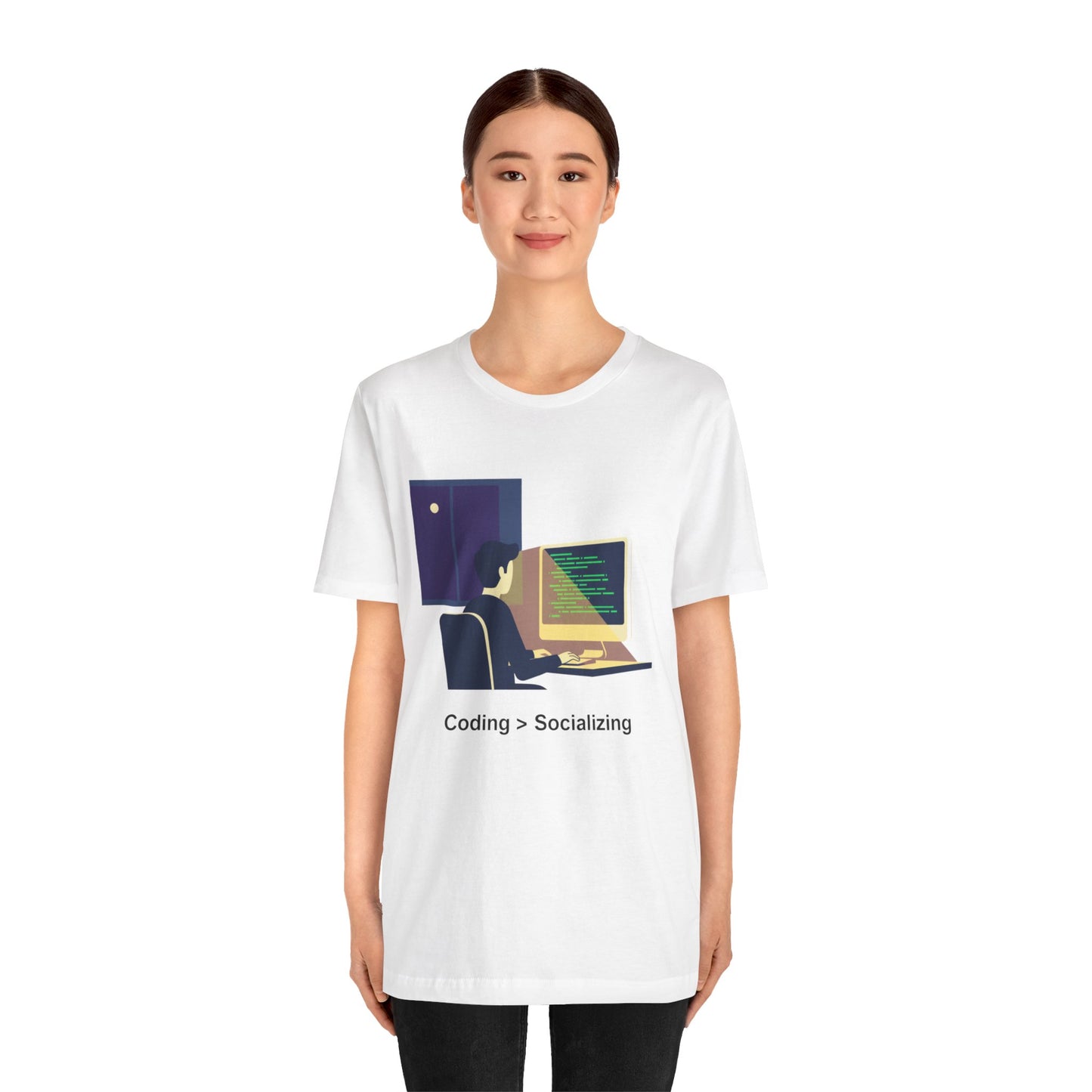 Coding > Socializing Unisex Tee