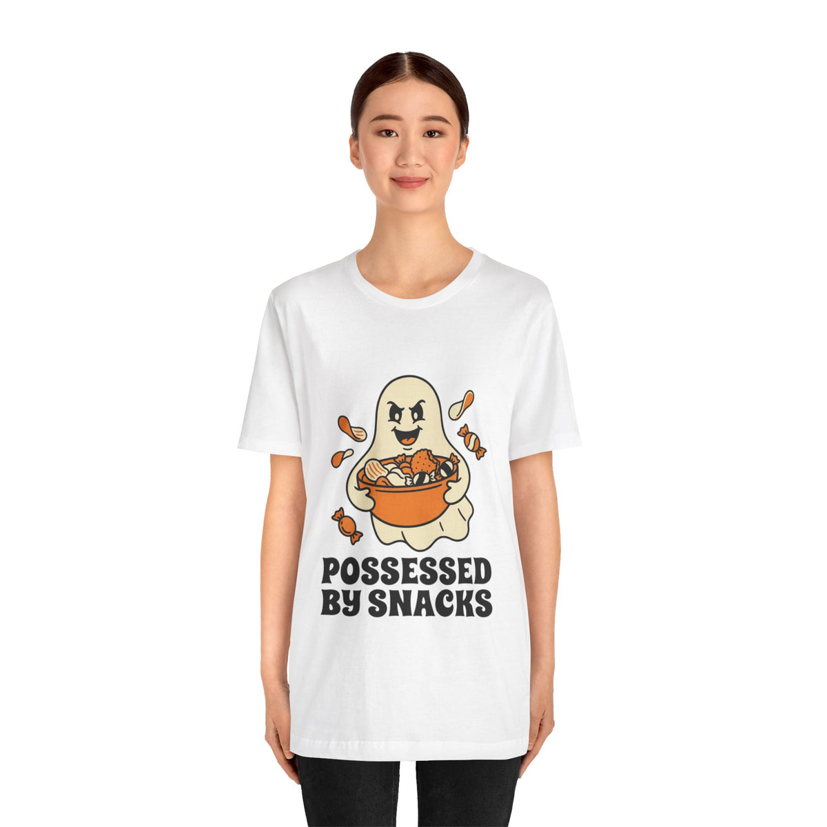 Possessed By Snacks T-Shirt – Cute Ghost Eating Candy Tee