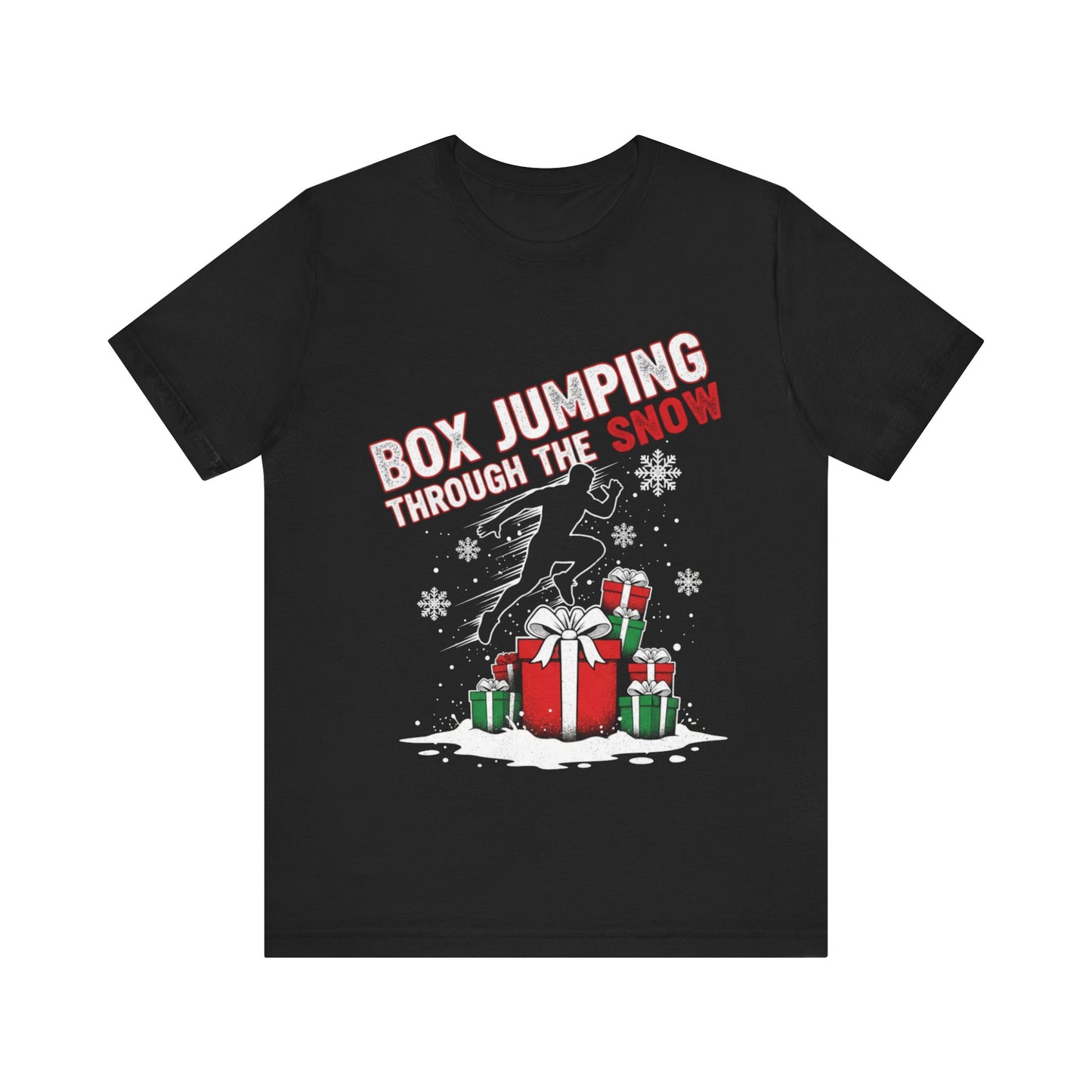 Box Jumping Through The Snow Christmas T-Shirt