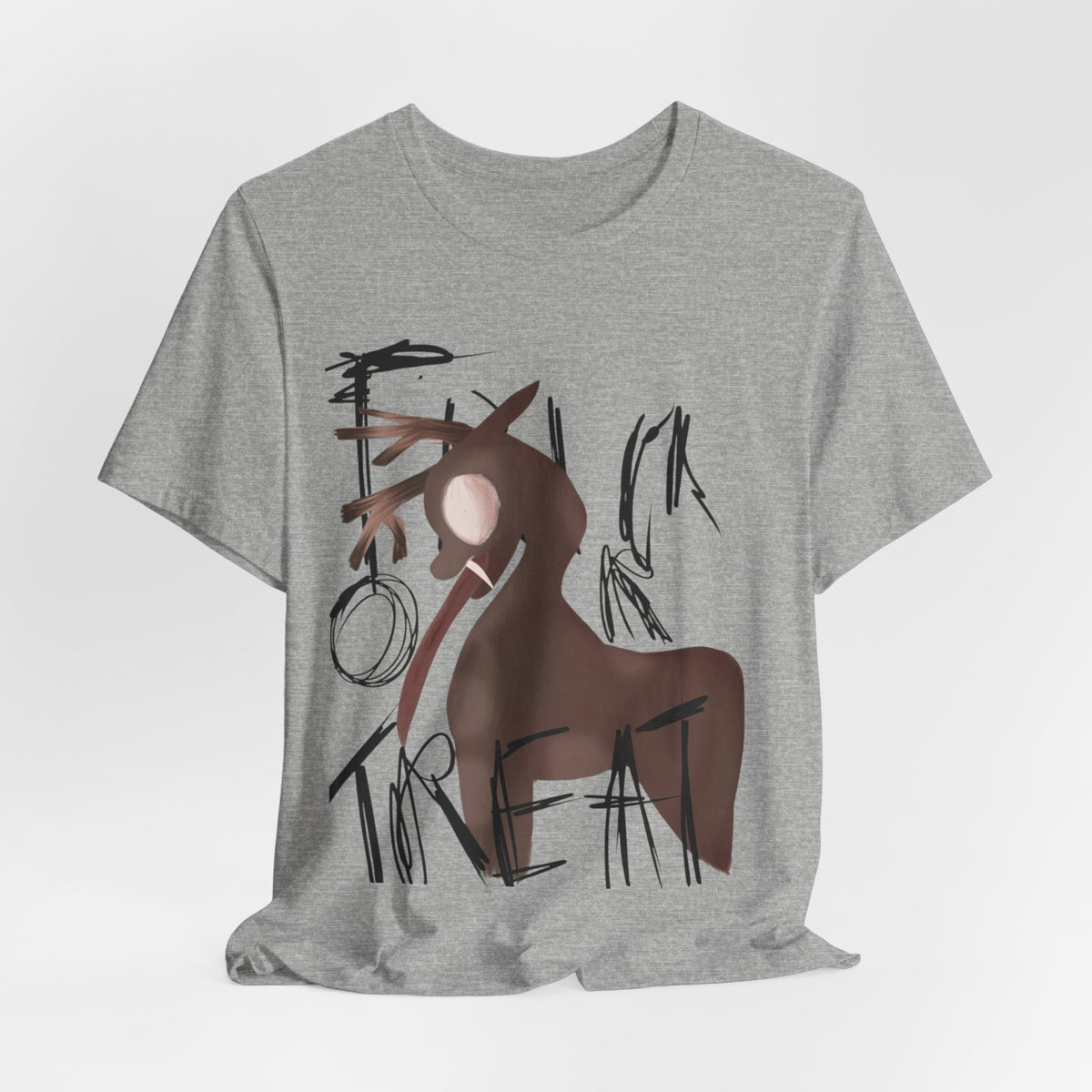 Horroristic Deer Silhouette Tee — Abstract 'Freak' Graphic Shirt
