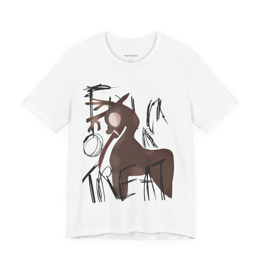 Horroristic Deer Silhouette Tee — Abstract 'Freak' Graphic Shirt
