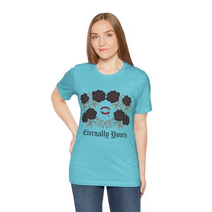 Eternally Yours Tee — Gothic Rose Vampire Bite Graphic Shirt