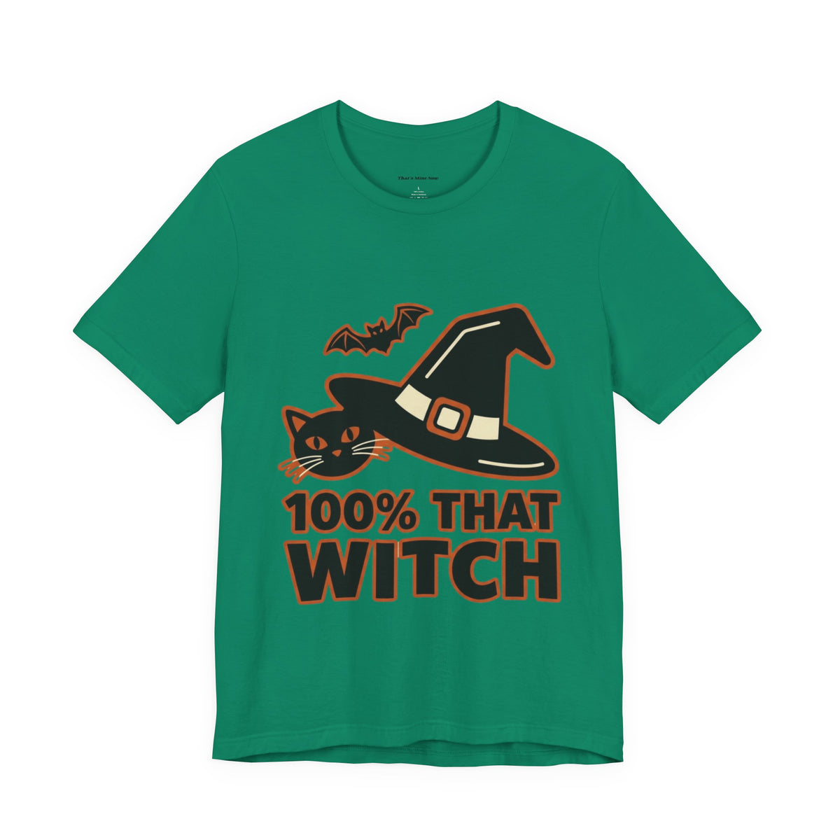 100% That Witch Halloween Cat Jersey Tee