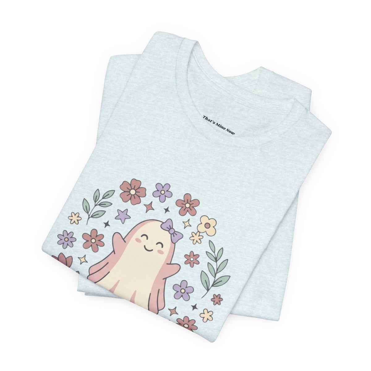 Ghostly & Sweet Floral Tee — Cute Pastel Ghost Graphic T-Shirt