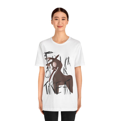 Horroristic Deer Silhouette Tee — Abstract 'Freak' Graphic Shirt
