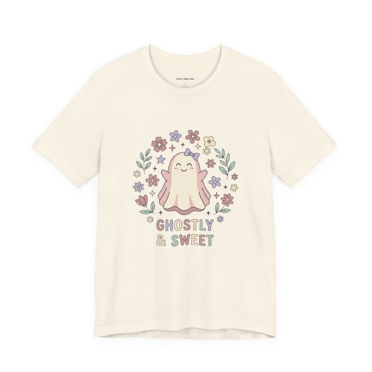 Ghostly & Sweet Floral Tee — Cute Pastel Ghost Graphic T-Shirt
