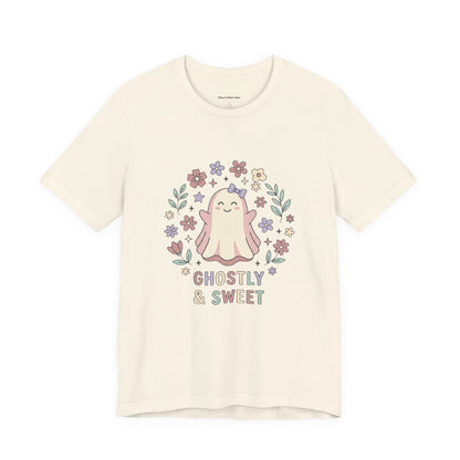 Ghostly & Sweet Floral Tee — Cute Pastel Ghost Graphic T-Shirt