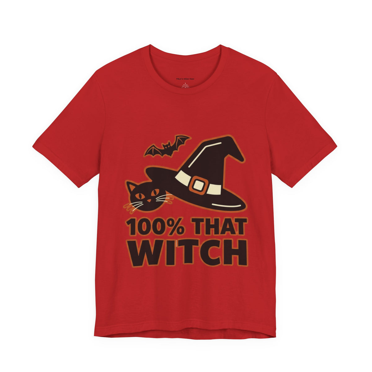 100% That Witch Halloween Cat Jersey Tee