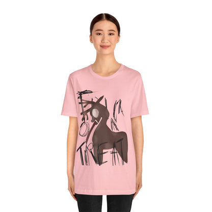 Horroristic Deer Silhouette Tee — Abstract 'Freak' Graphic Shirt