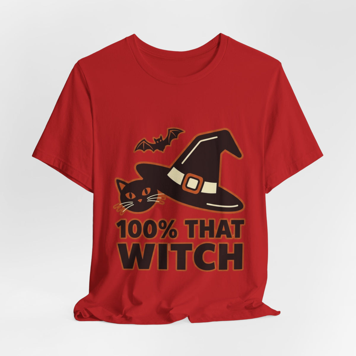 100% That Witch Halloween Cat Jersey Tee