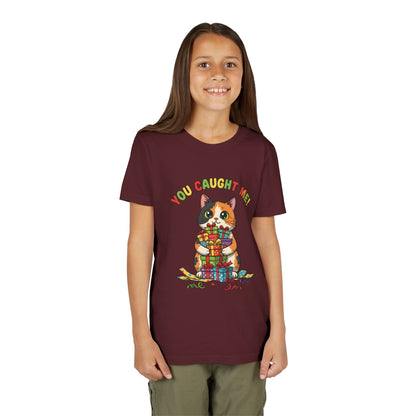'You Caught Me' Design - Cat Themed Youth Short Sleeve Tee
