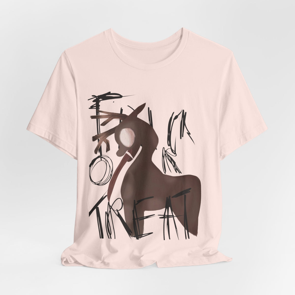 Horroristic Deer Silhouette Tee — Abstract 'Freak' Graphic Shirt