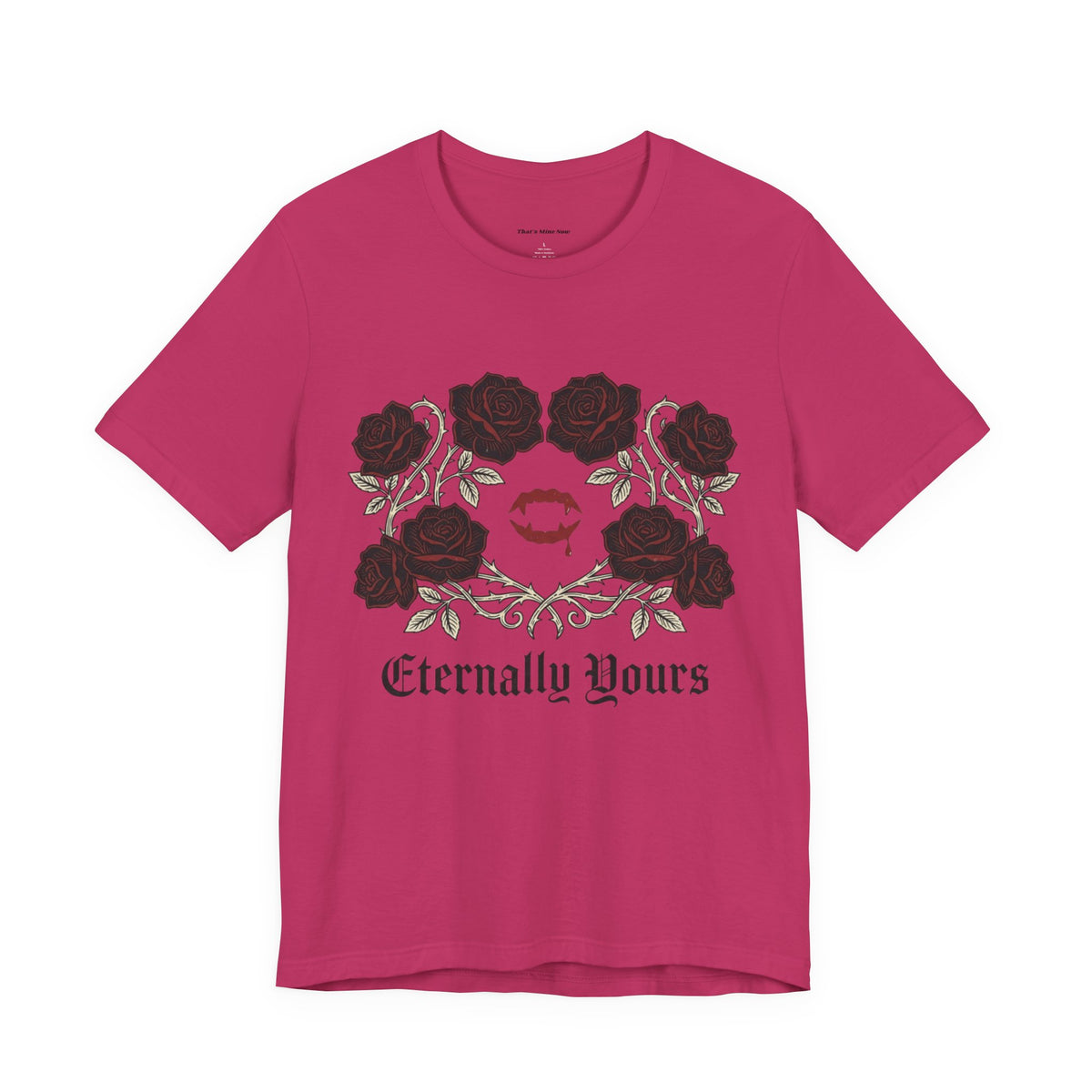 Eternally Yours Tee — Gothic Rose Vampire Bite Graphic Shirt