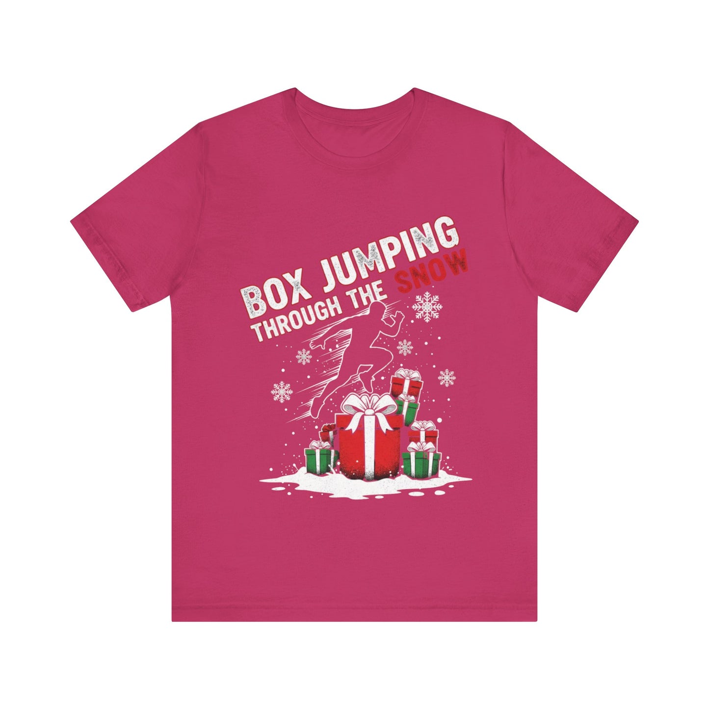 Box Jumping Through The Snow Christmas T-Shirt