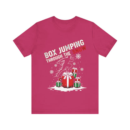 Box Jumping Through The Snow Christmas T-Shirt