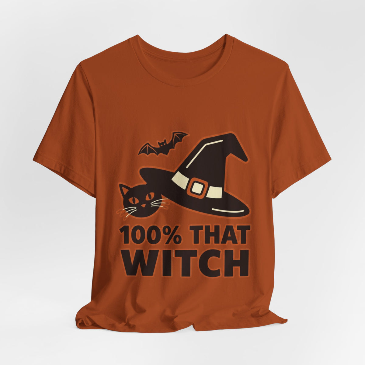 100% That Witch Halloween Cat Jersey Tee
