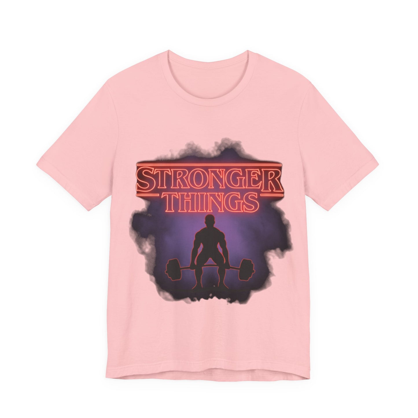 Stronger Things Weightlifting Tee — Retro Gym Silhouette Shirt