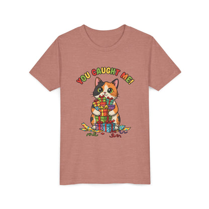 'You Caught Me' Design - Cat Themed Youth Short Sleeve Tee